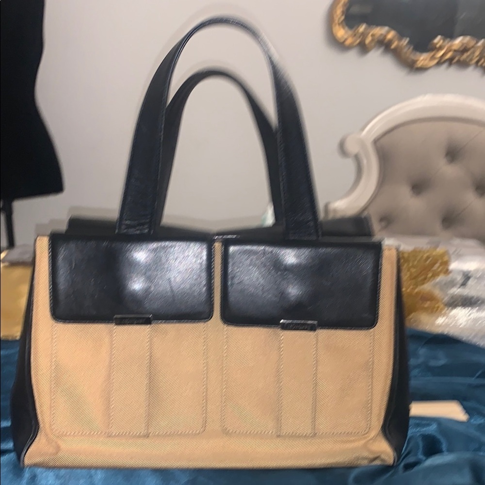 Vintage Yves Saint Laurent Black and Tan Tote Bag GUC YSL - Picture 14 of 16